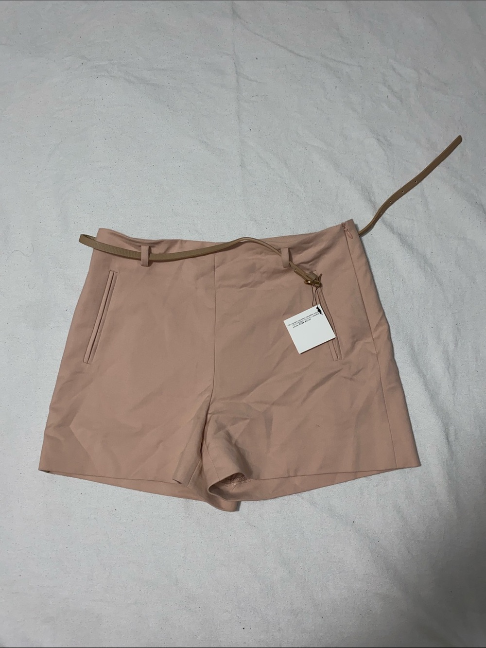 Zara High-Rise Tailored Shorts in Dusty Rose